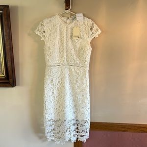 JODIFL M white lace cap sleeve gorgeous floral dress brand new with tags